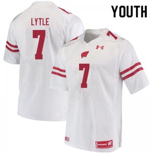 Youth Wisconsin Badgers NCAA #7 Spencer Lytle White Authentic Under Armour Stitched College Football Jersey FI31J03RV